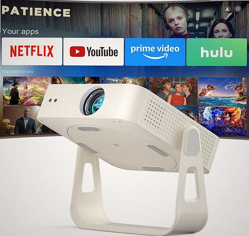 XuanPad [kompatibel mit Netflix & Autofokus] Mini beige weiß Smart Proj