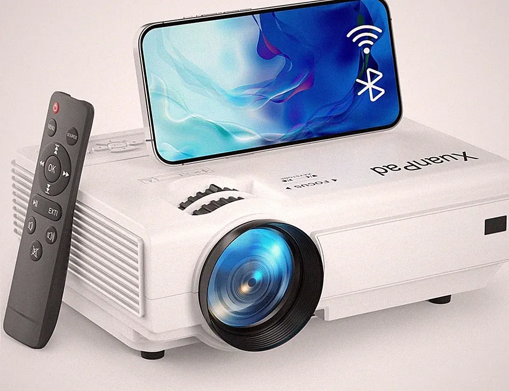 XuanPad Mini-Projektor K8 WiFi Bluetooth 1080p LCD 16000 Lumen Neu Rechnung MwSt