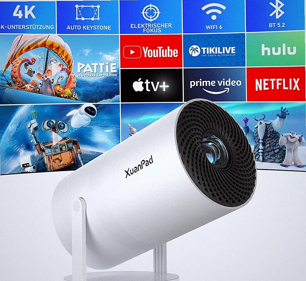 XuanPad [Netflix-zertifizierter & Elektrischer Fokus] 14000L 1080P Mini Beamer