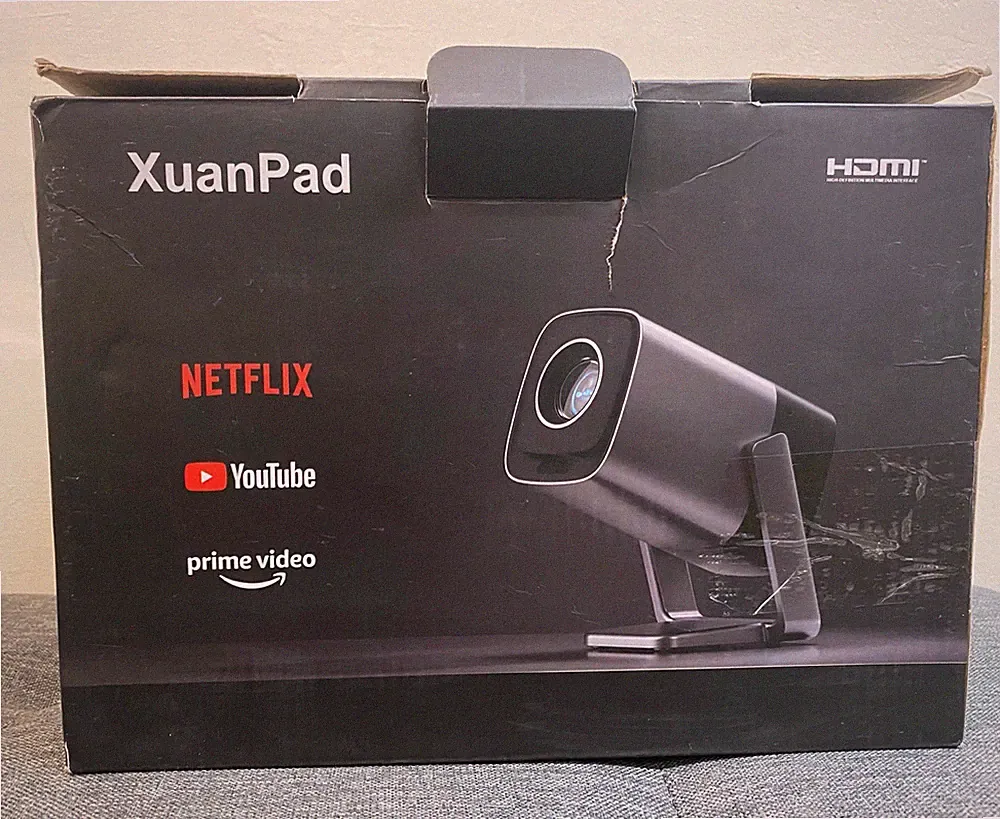 XuanPad Projektor 4K Unterstützung, WiFi/Bluetooth, Auto Trapezkorrektur 3D Dolby
