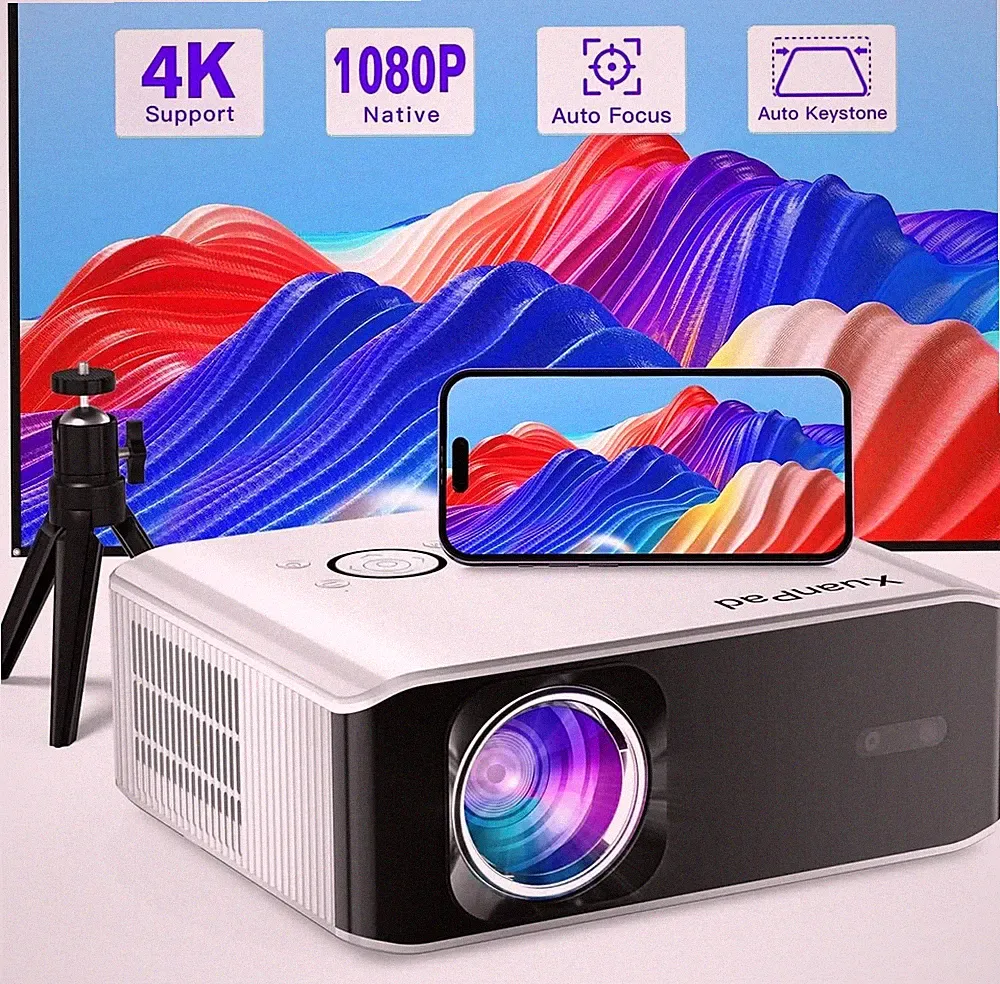 XuanPad V30 Tragbarer Heimvideoprojektor 18000L 1080p Wifi USB IOS Android