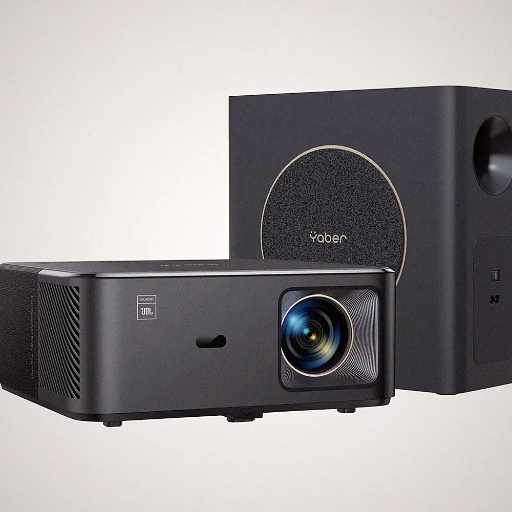 Yaber Beamer Projektor LCD Heimkino Grau Bluetooth WLAN Full HD 800 Lumen