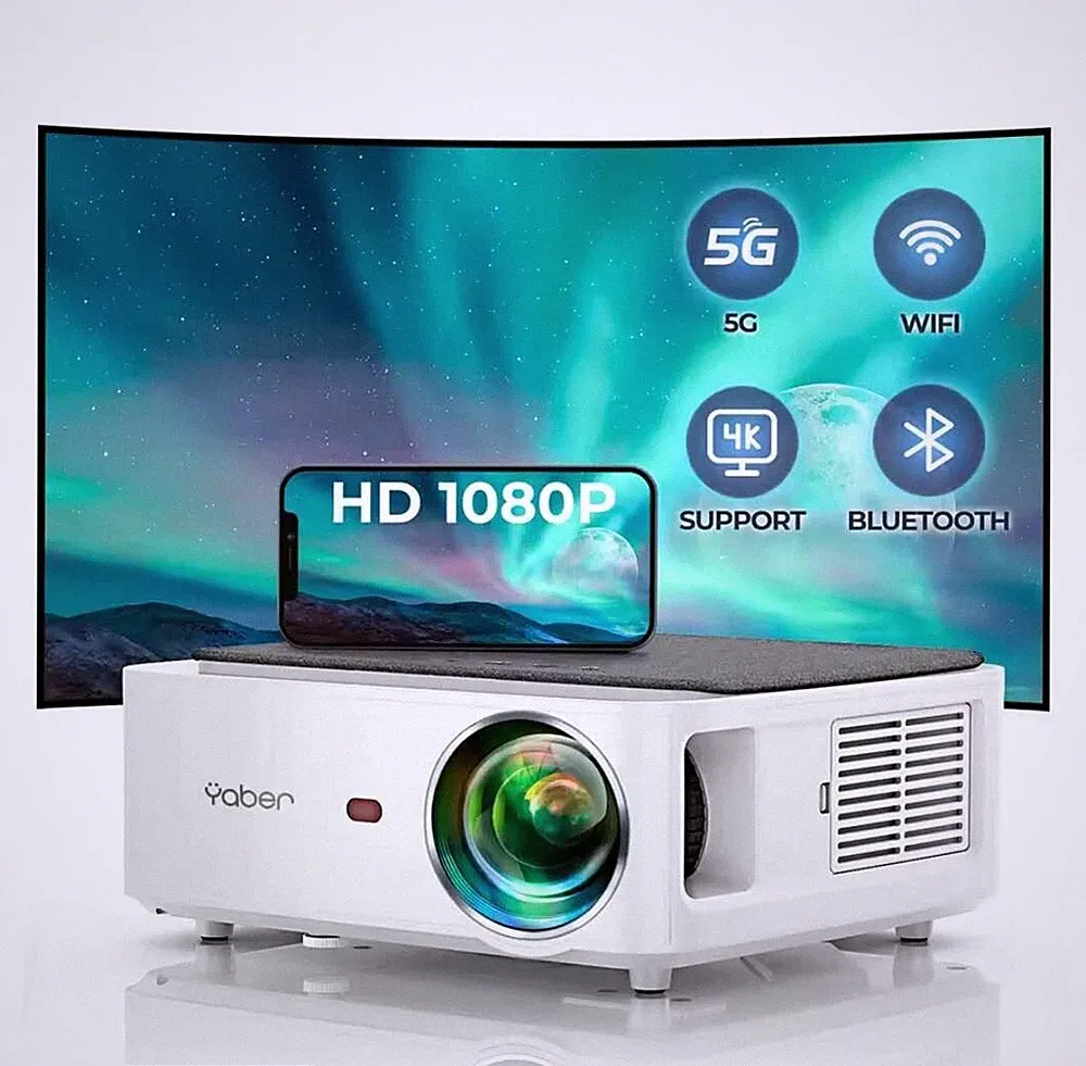 YABER V6 5G WiFi Bluetooth Beamer Full HD Native 1080P Unterstützung 4K Projektoren