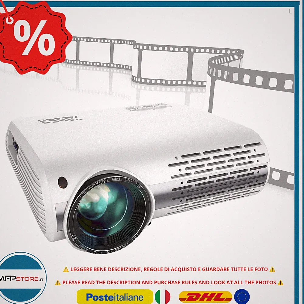 Yaber Y30 Full HD 1080P LED Beamer 700 ANSI Lumen 4K Home Cinema Weiß