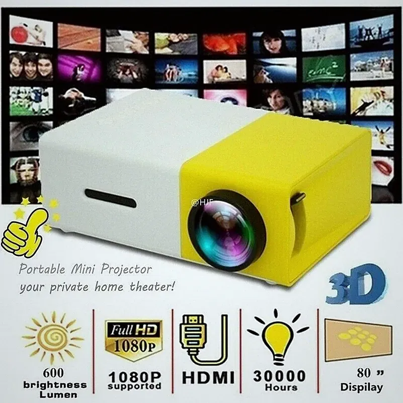 YG300 Projektor 3,5mm Audio 320x240 Pixel HDMI USB Mini Heim Medien Spieler