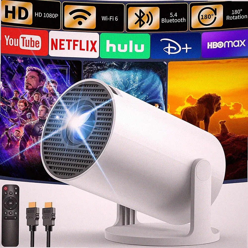 YOTON Mini Beamer 1080P Wi-Fi 6 Bluetooth 5.4 Android TV