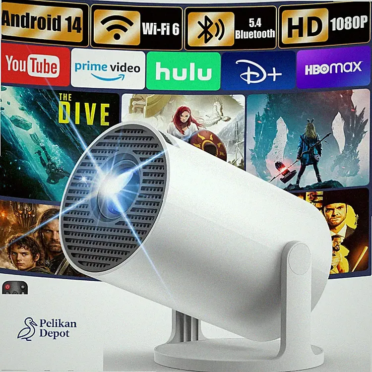Yoton Mini Beamer 4K Full HD 1080P Android 14 WiFi