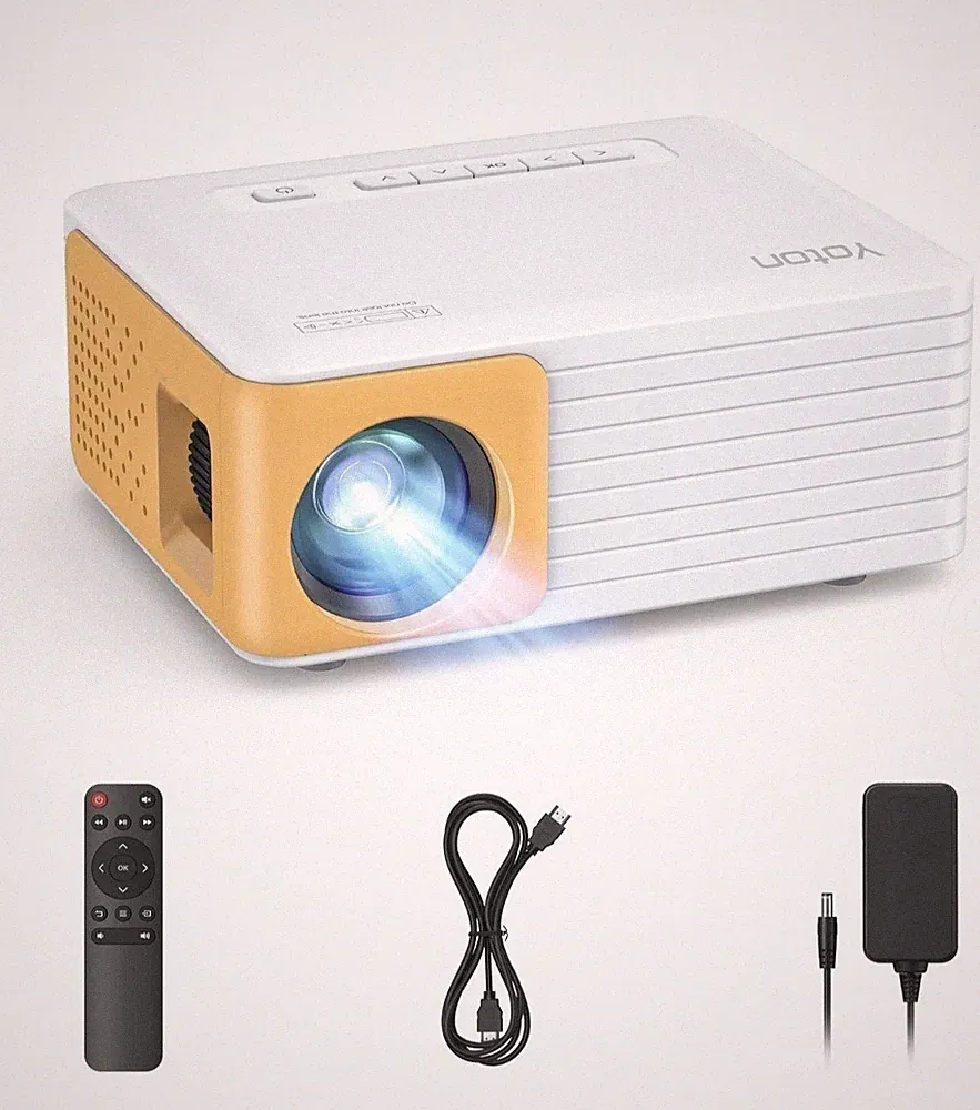 YOTON Mini Beamer Y3, tragbarer Full HD Projektor mit 50% Zoom, HDMI/USB