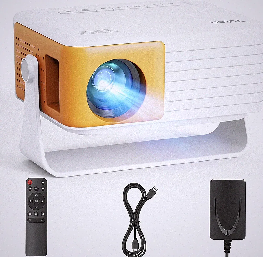 YOTON Y3 Mini Beamer Tragbarer Projektor 1080P 15000 Lumen Gelb HDMI USB, 360