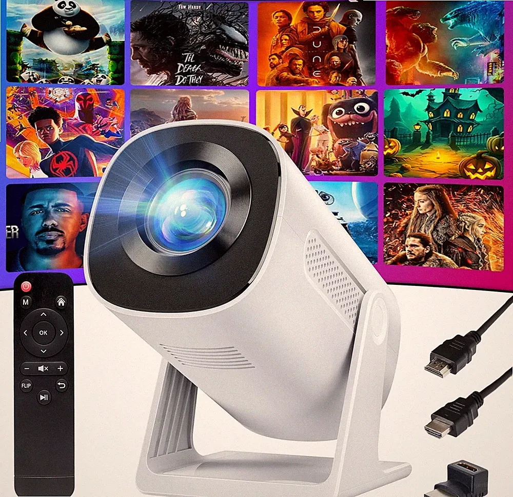 YOTON Y4 Mini-Projektor 1080p Full HD Bluetooth 5.2 270° drehbar 200" Kino