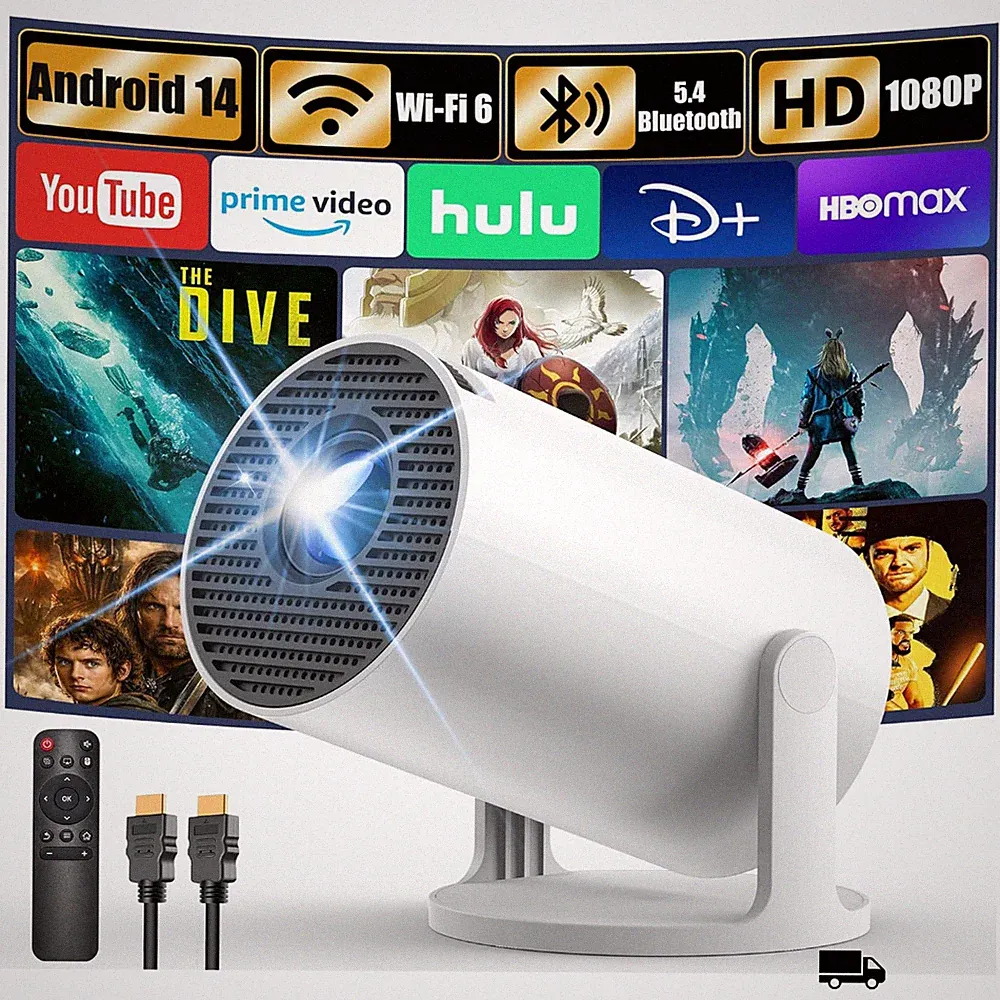 Yoton Y4PRO Mini Projektor 4K 1080P Android 14 Wi-Fi