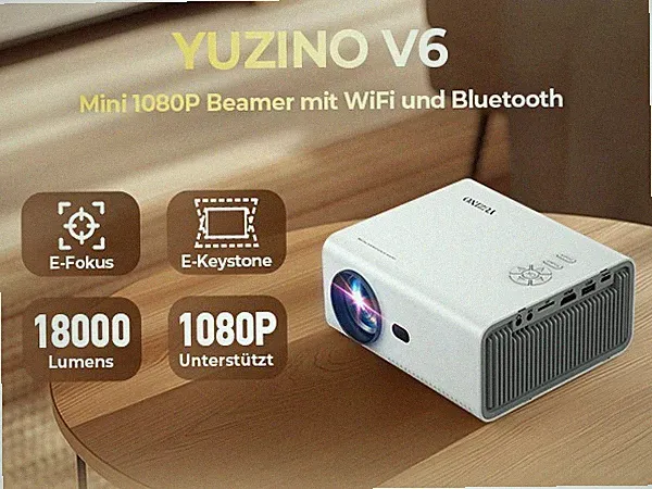 YUZINO Mini Beamer | Full HD 1080P 4K Support WiFi Bluetooth | Wie Neu