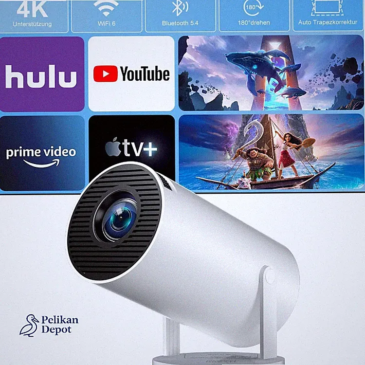 ZDSSY Mini Beamer 4K Android 14 WiFi 6 Bluetooth 5.4