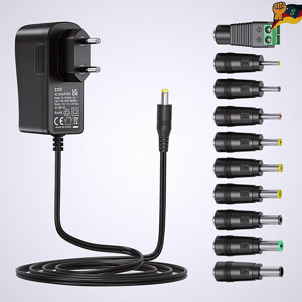 Zolt A08 Netzteil 12V 1A AC DC Power Adapter für LED Router Kamera 12W 10 Stück